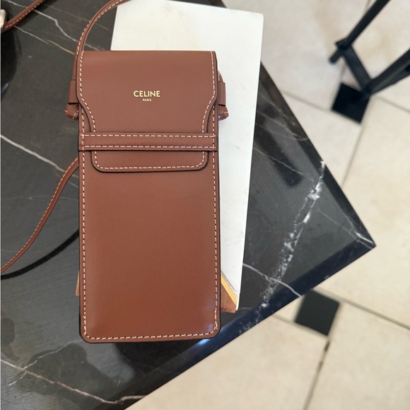 Celine Tan Leather Men's Crossbody Bag - Picture 1 of 4